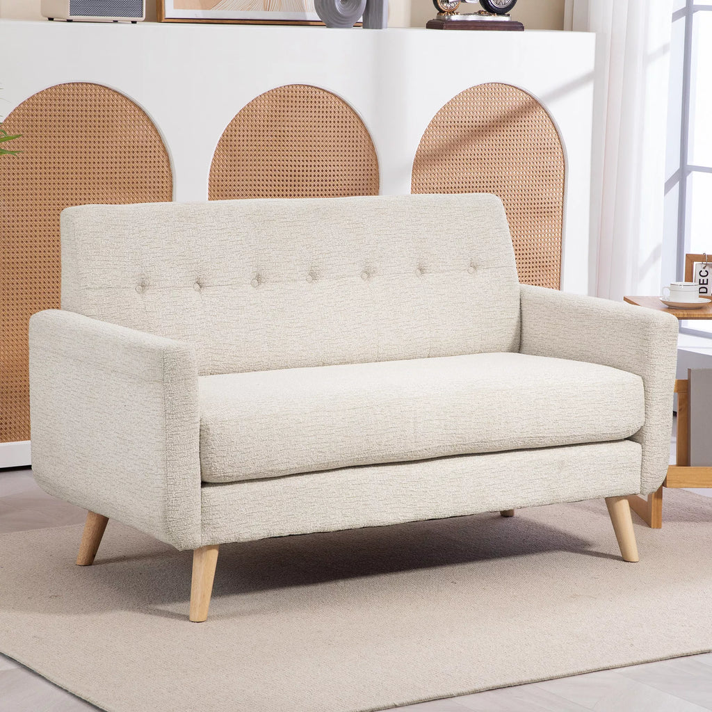 Dvivietė sofa, minkšta ir patogi, 134 cm, smėlio spalvos