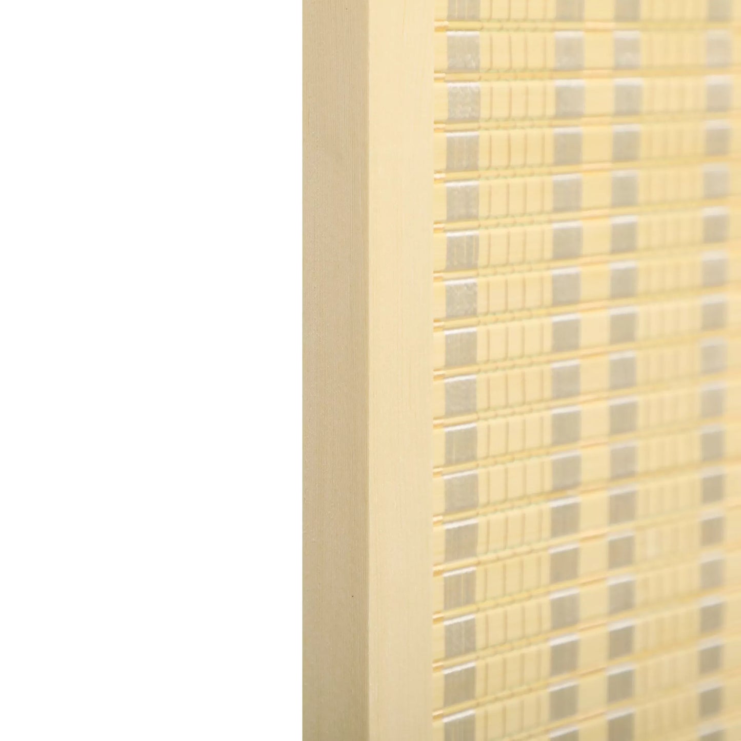 4 dalių sulankstoma kambario pertvara 180 x 180 cm, pagaminta iš bambuko ir medvilnės, natūralios spalvos, skirta svetainei, miegamajam