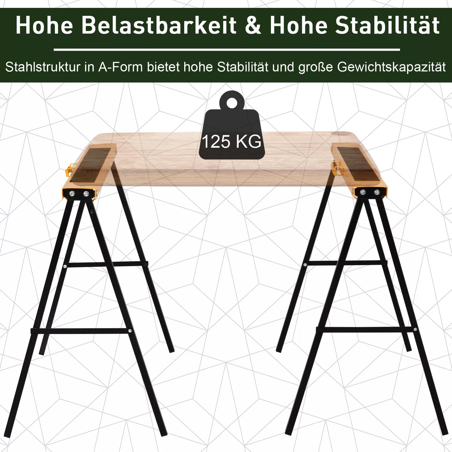 Darbinis stovas, pjūklo stovas, sulankstomas, neslystantis, plieninis, oranžinis, juodas, 99,5 x 50 x 78 cm, apkrova 125 kg