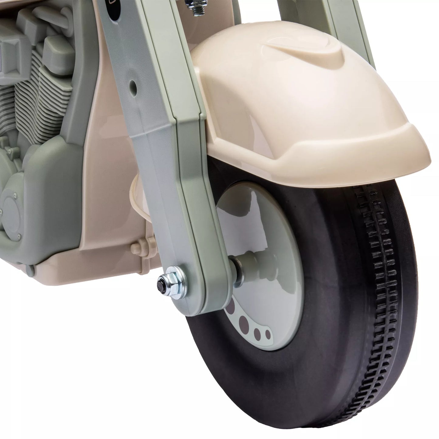 Vaikiškas paspiriamasis motociklas, motociklo dizainas, muzika ir muilo burbulai, 2–5 metų vaikams, kreminės baltos spalvos