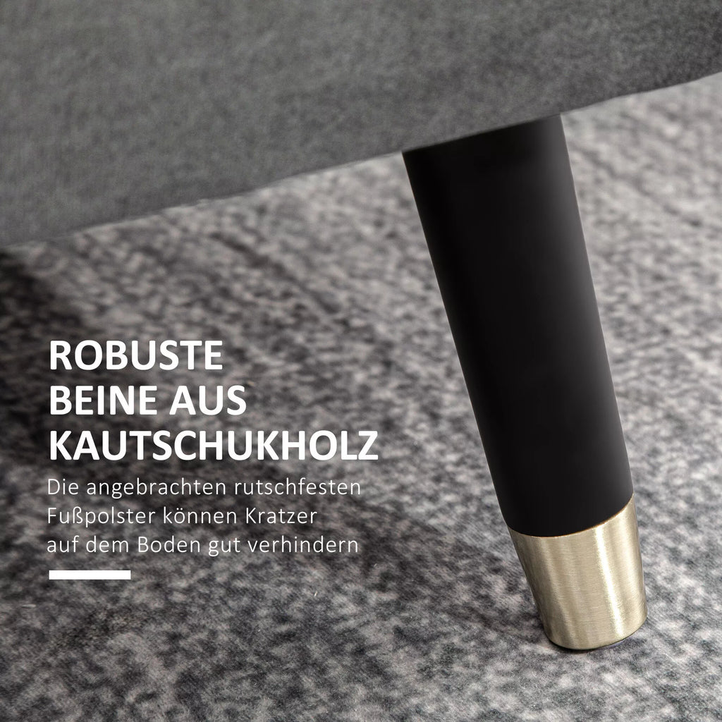 Sėdimoji sofa, minkšta sofa su daiktų laikymo vieta, skrynia-soda, metalas, putplastis, kaučiukmedis, anglies pilka, 110 x 43 x 45 cm