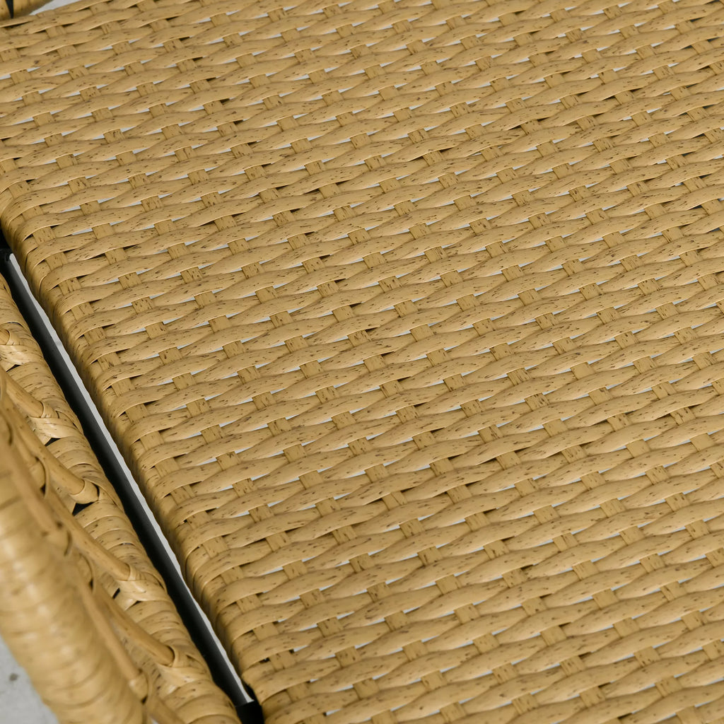 Rattanų sėdimoji grupė Lauko sėdimoji grupė, boho stiliaus, 5 dalių rinkinys, 145 x 70 x 78 cm, kreminė + natūrali + juoda
