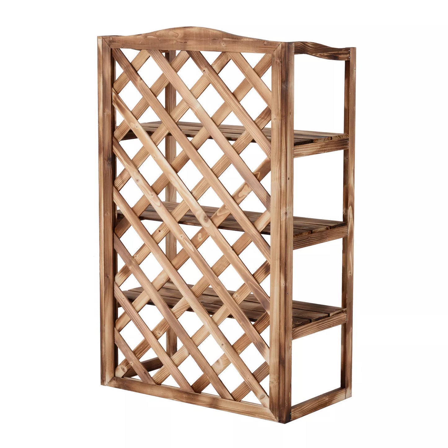 Gėlių stovas, augalų lentyna, 3 pakopos, eglės mediena (Modelis8)