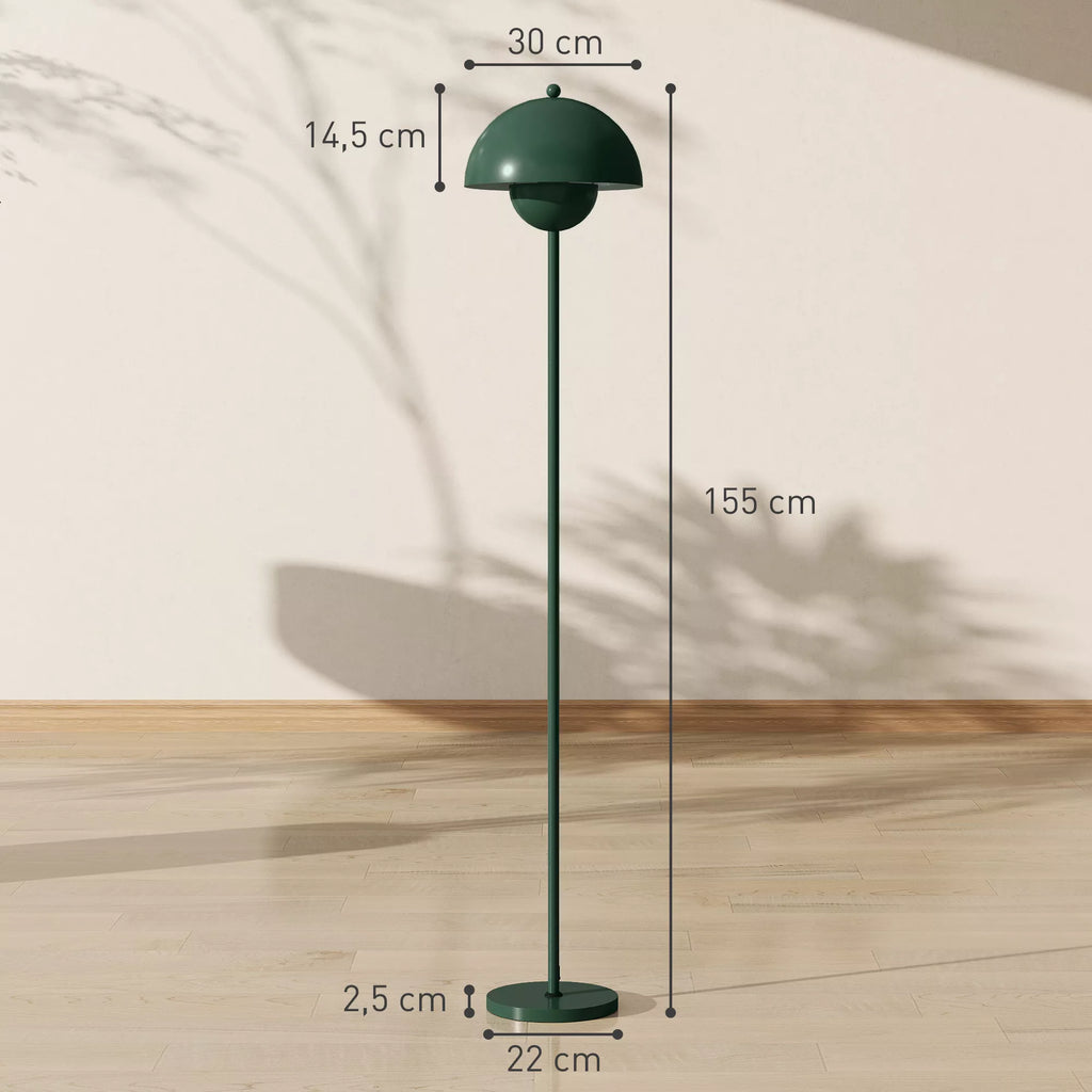 Pastatomas šviestuvas su apvaliu gaubtu, 155 cm, žalias