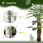 Dirbtinės palmės grafika apie naudojimą viduje ir lauke