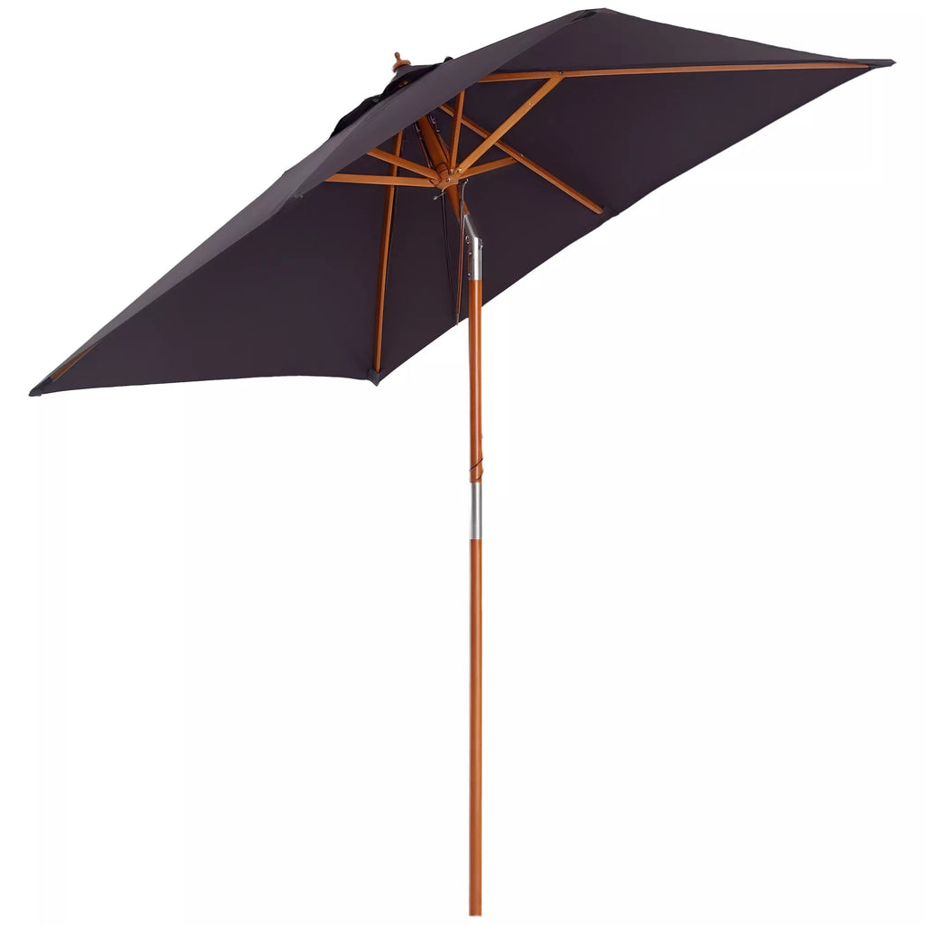 Skėtis nuo saulės 200 x 150 x 235 cm Sulankstomas sodo skėtis, reguliuojamas 3 pakopomis, stačiakampis, atsparus vandeniui ir UV spinduliams, skirtas paplūdimiui, balkonui, terasai, sodui, tamsiai pilkos spalvos.