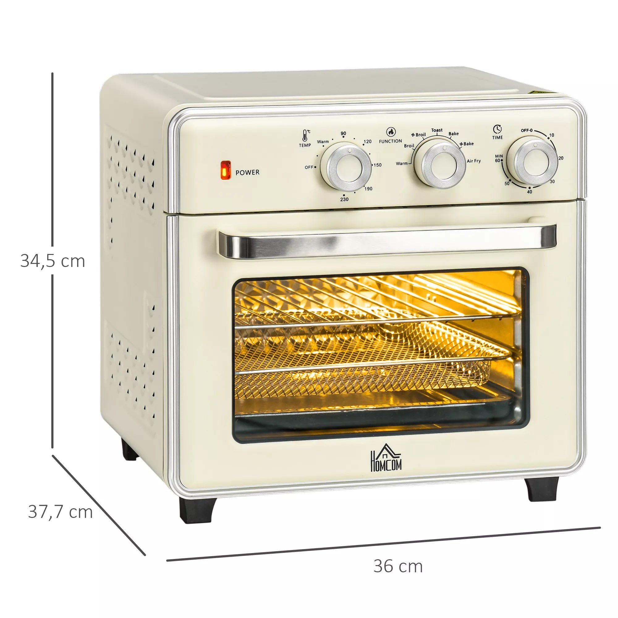 Elektrinė mini krosnelė, 1400 W, 20 l, kreminė ir sidabrinė