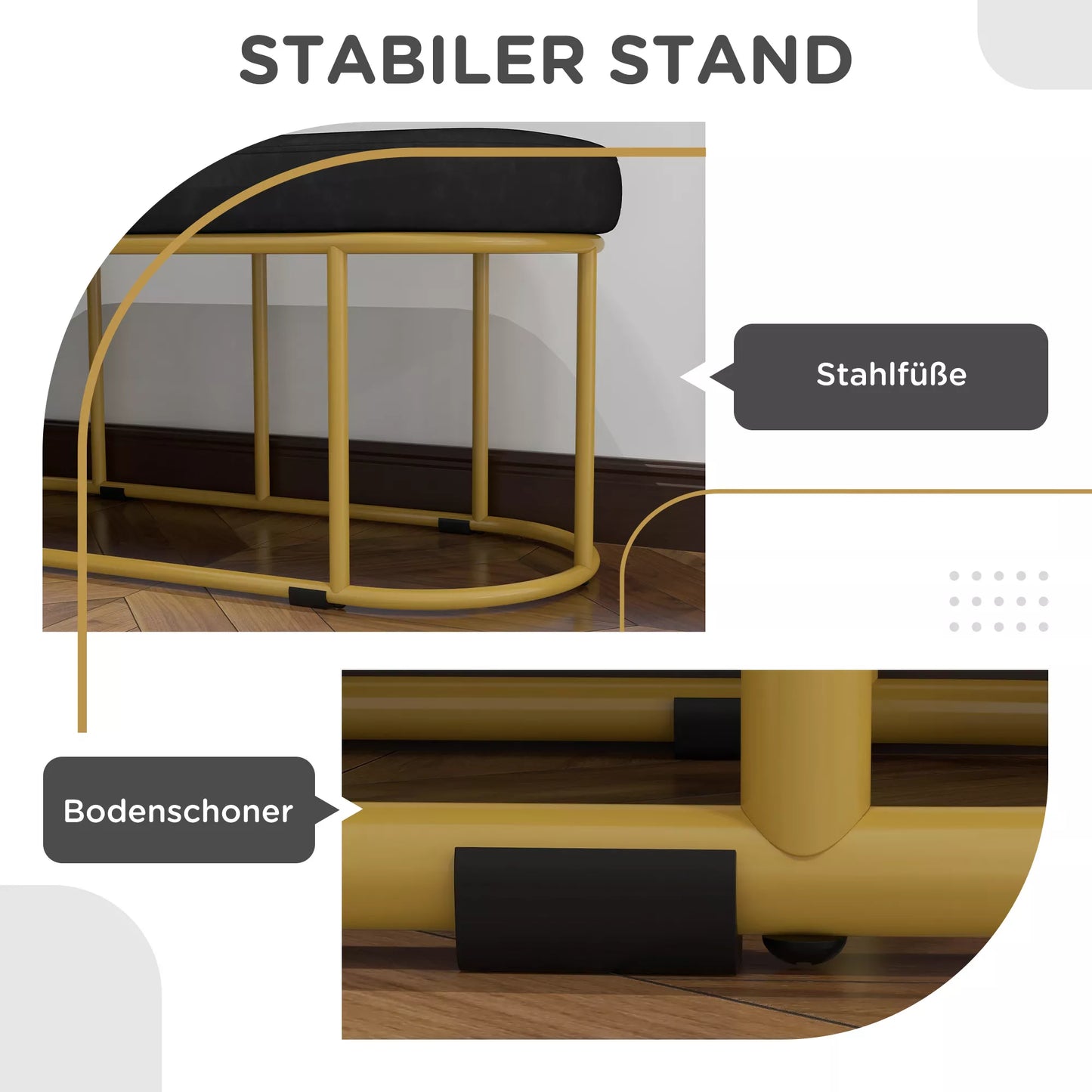 Batuto retro dizaino, suoliukas prie lovos, prieškambario suoliukas, aksomo išvaizda, iki 200 kg, metalinis rėmas, juodas, 100 x 37 x 43 cm