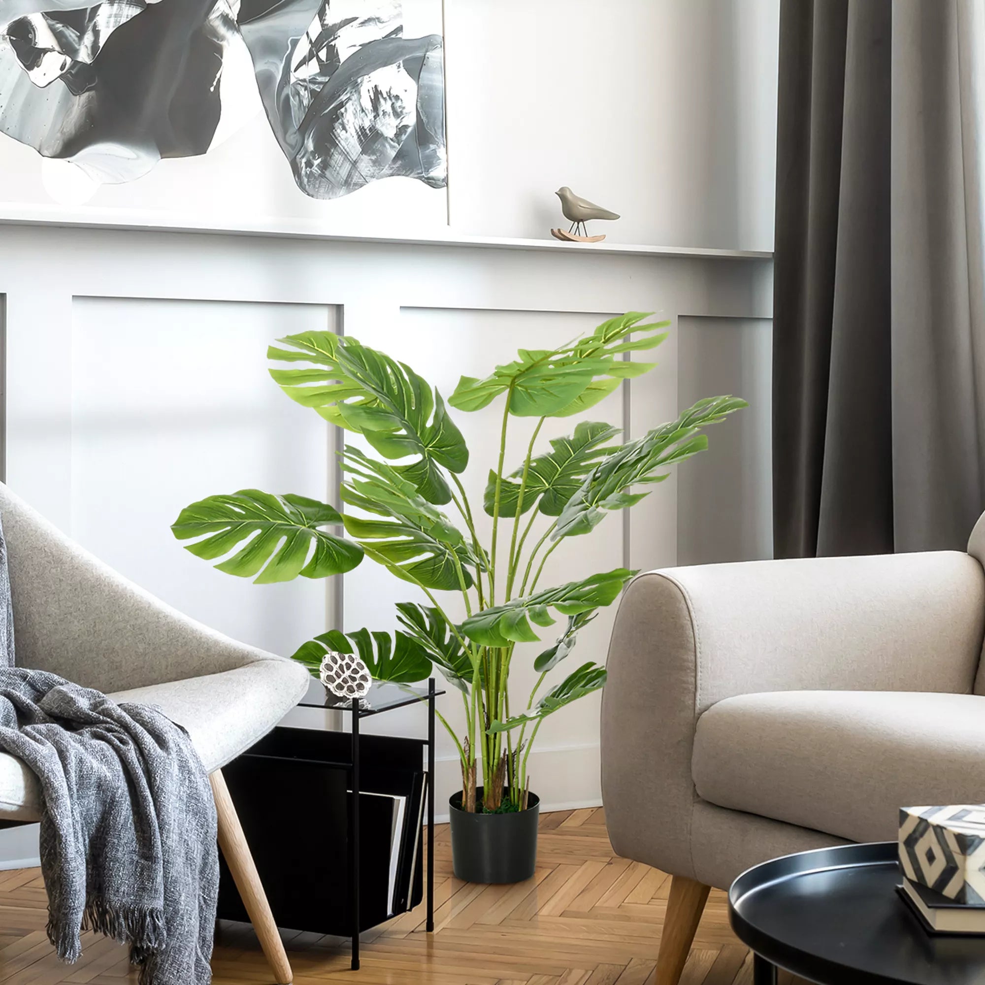 Dirbtinė Monstera Deliciosa, 120 cm, žalia