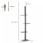 Katės draskyklės schema su matmenimis 228–260, 32, 27 ir 43 cm