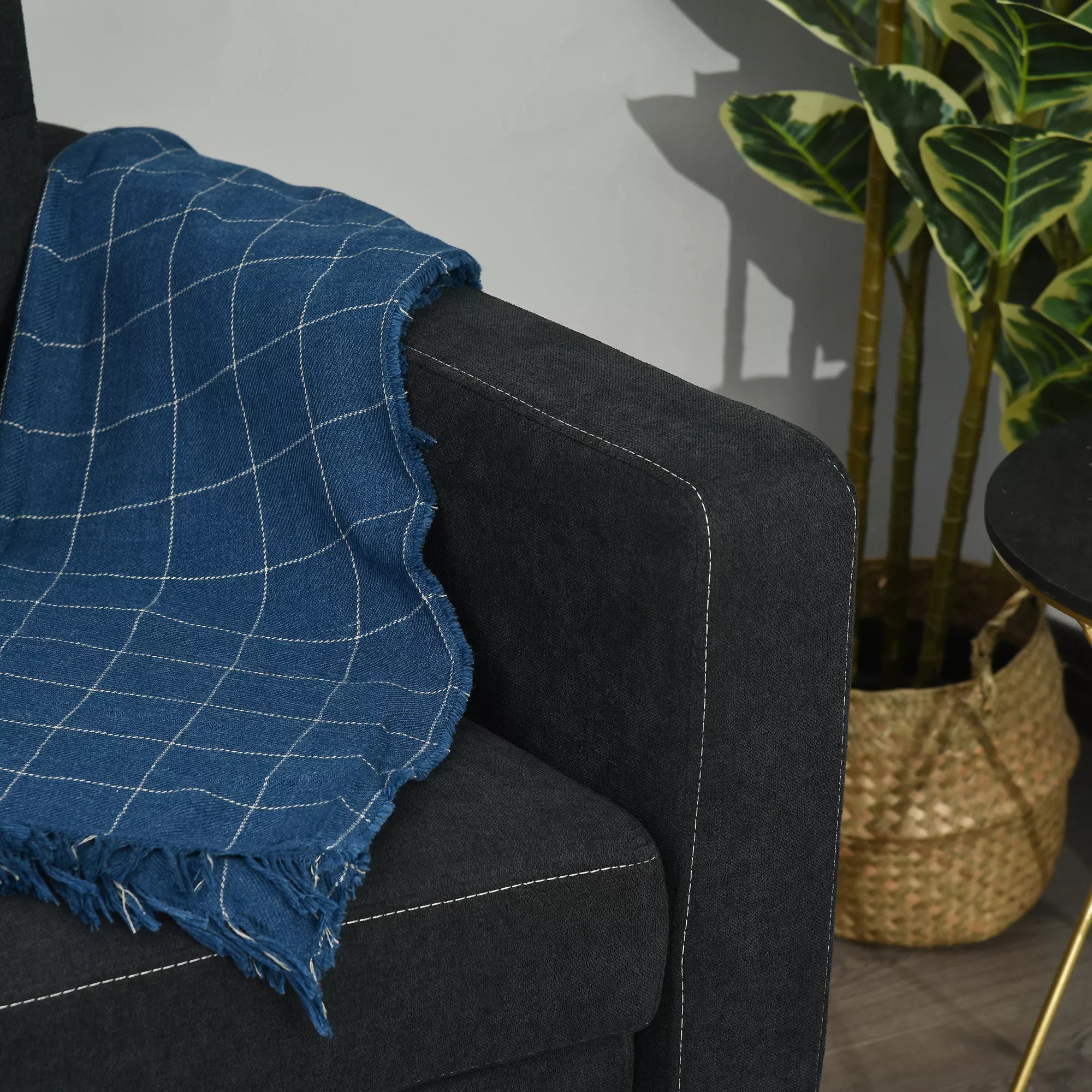 Sofa lova su miegojimo funkcija ir reguliojamu atlošu, 155 cm, juoda