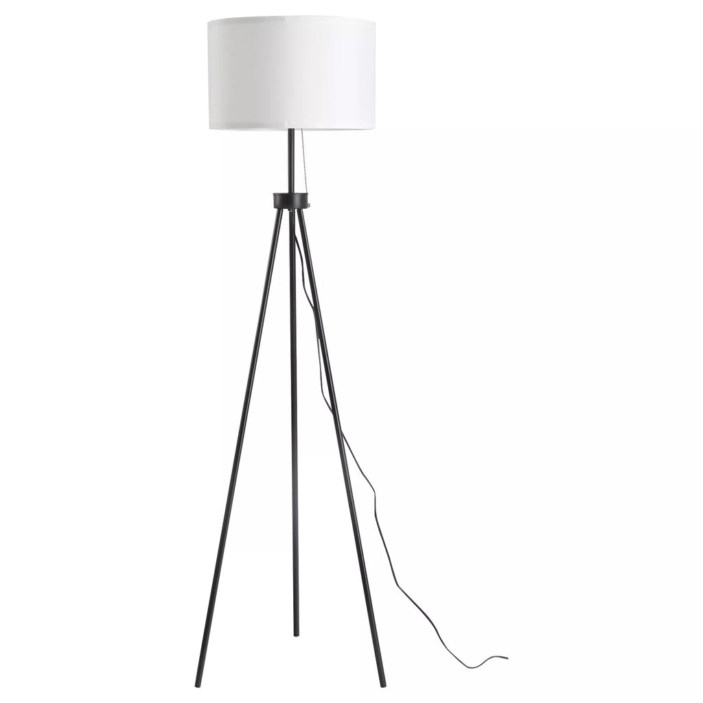 Pastatomas šviestuvas su trikoju stovu ir gaubtu, 152 cm, baltas