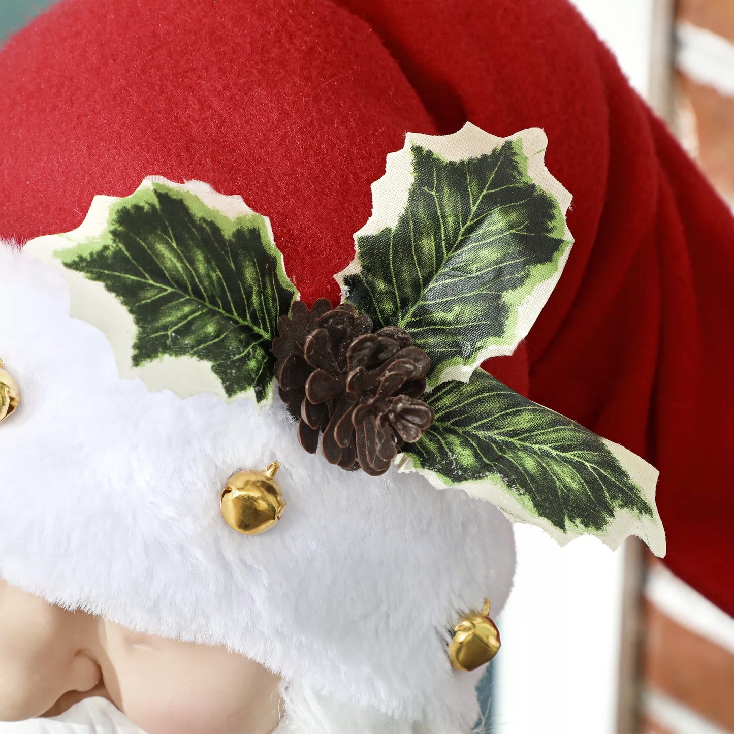 HOMCOM Kalėdų senelio figūrėlė, judanti, su garso jutikliu, juokas ir muzika, 140 cm, raudona