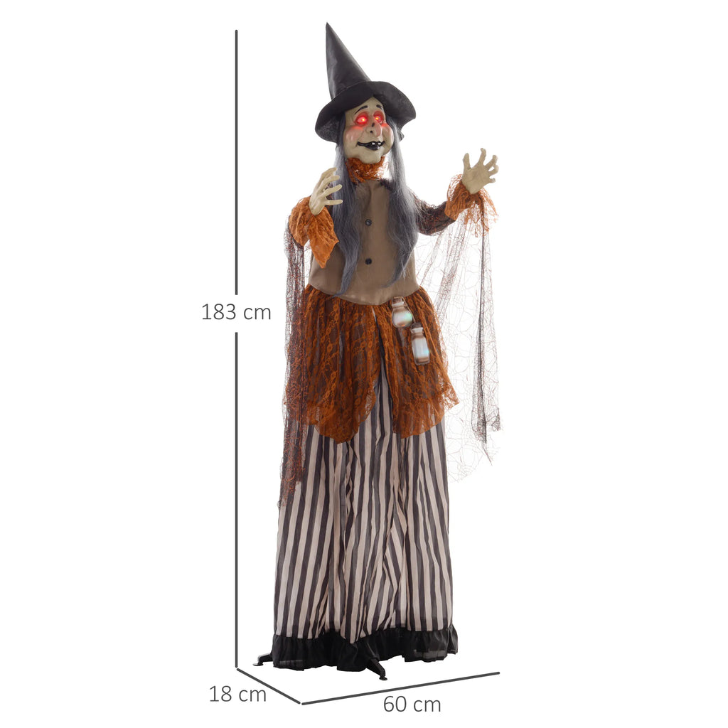 Halloweeno dekoracija raganos figūra su stebuklingų gėrimų buteliuku, 183 cm