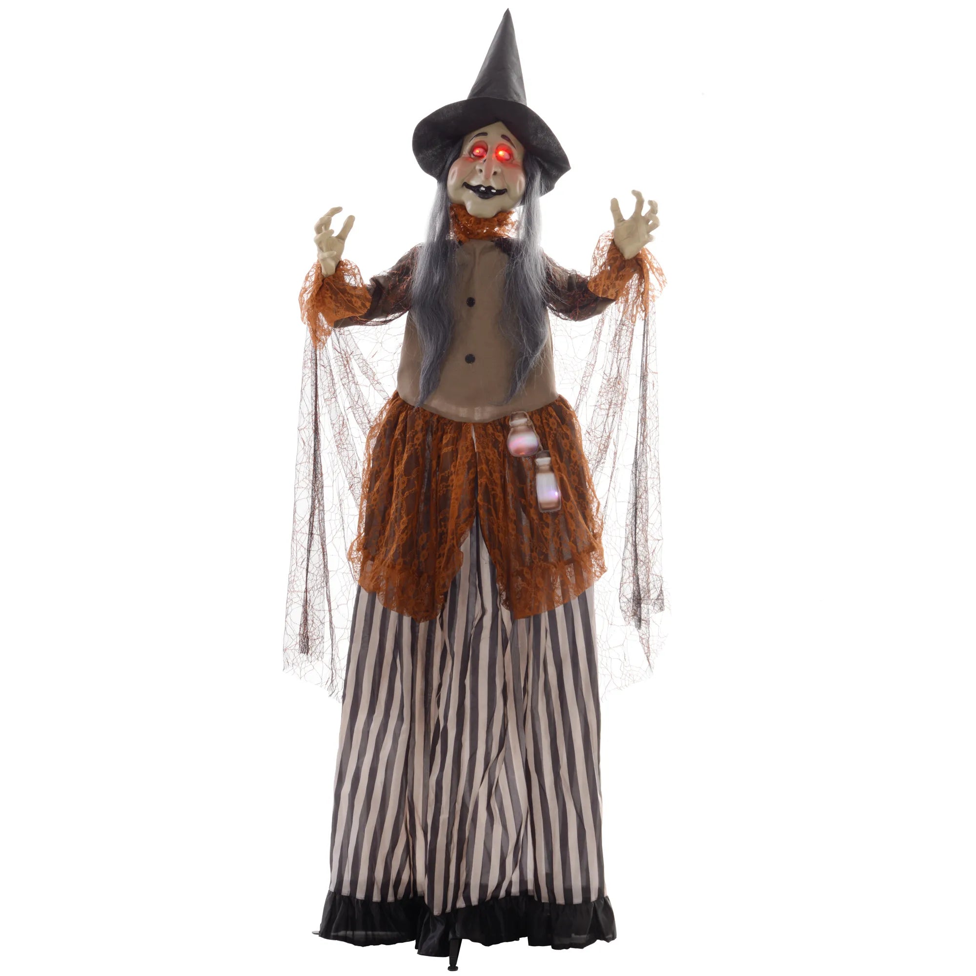 Halloweeno dekoracija raganos figūra su stebuklingų gėrimų buteliuku, 183 cm