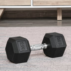 Hantel 12,5 kg neslystančia rankena, juoda