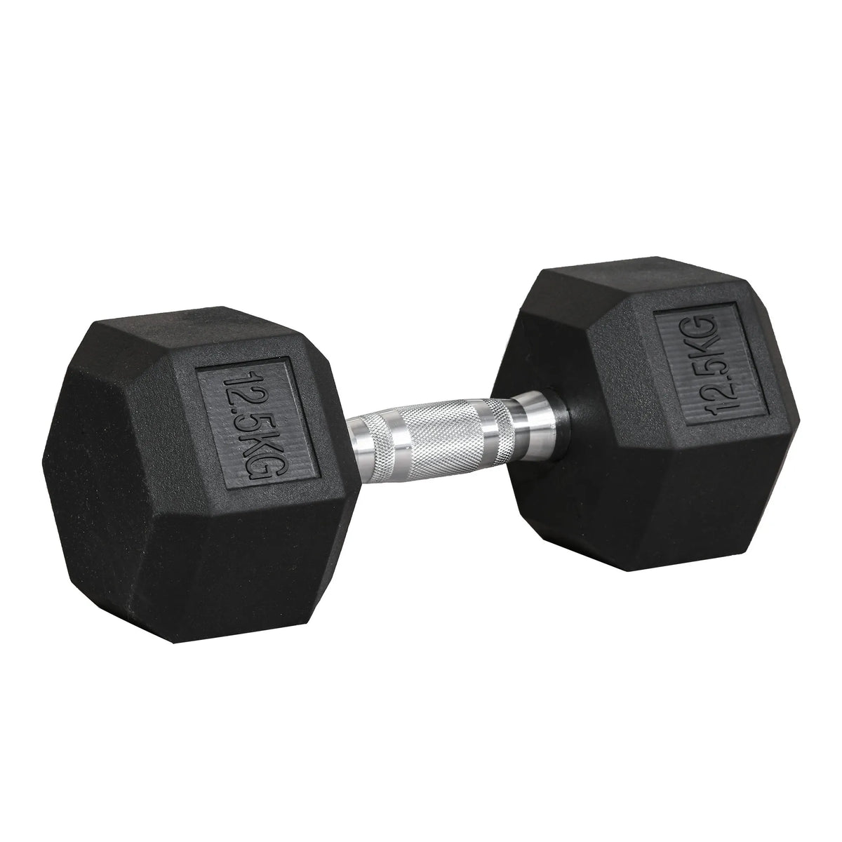 Hantel 12,5 kg neslystančia rankena, juoda