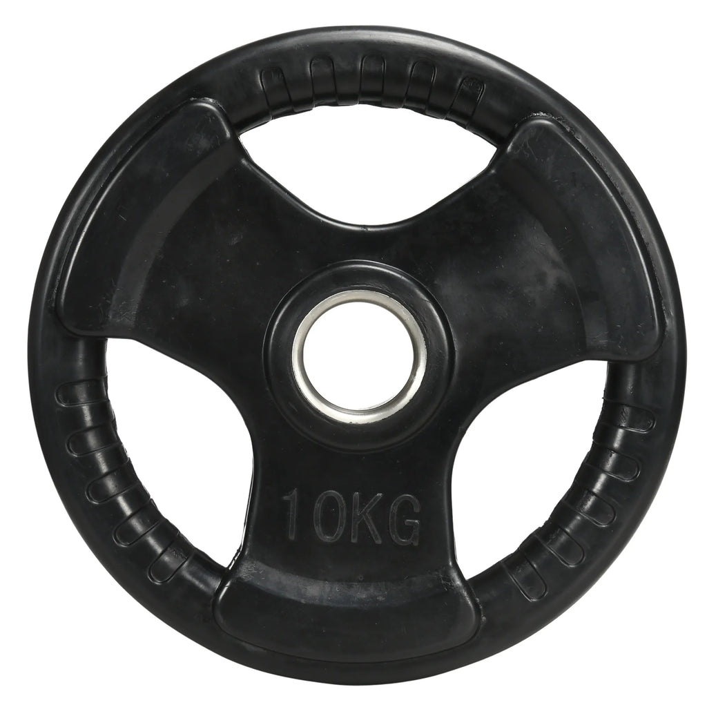 Hantelio diskas 10 kg, 2 vnt., su rankenomis, juodas