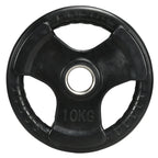 Hantelio diskas 10 kg, 2 vnt., su rankenomis, juodas