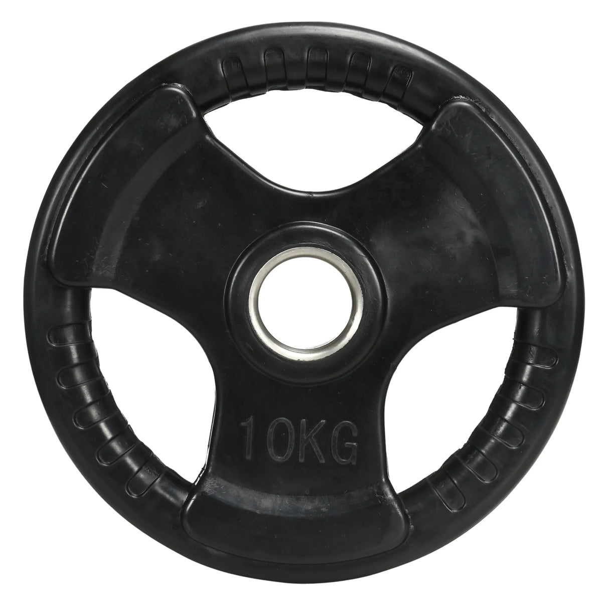 Hantelio diskas 10 kg, 2 vnt., su rankenomis, juodas