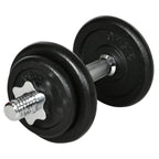 Hantelių ir štangos komplektas 2-in-1, 20 kg, juodas