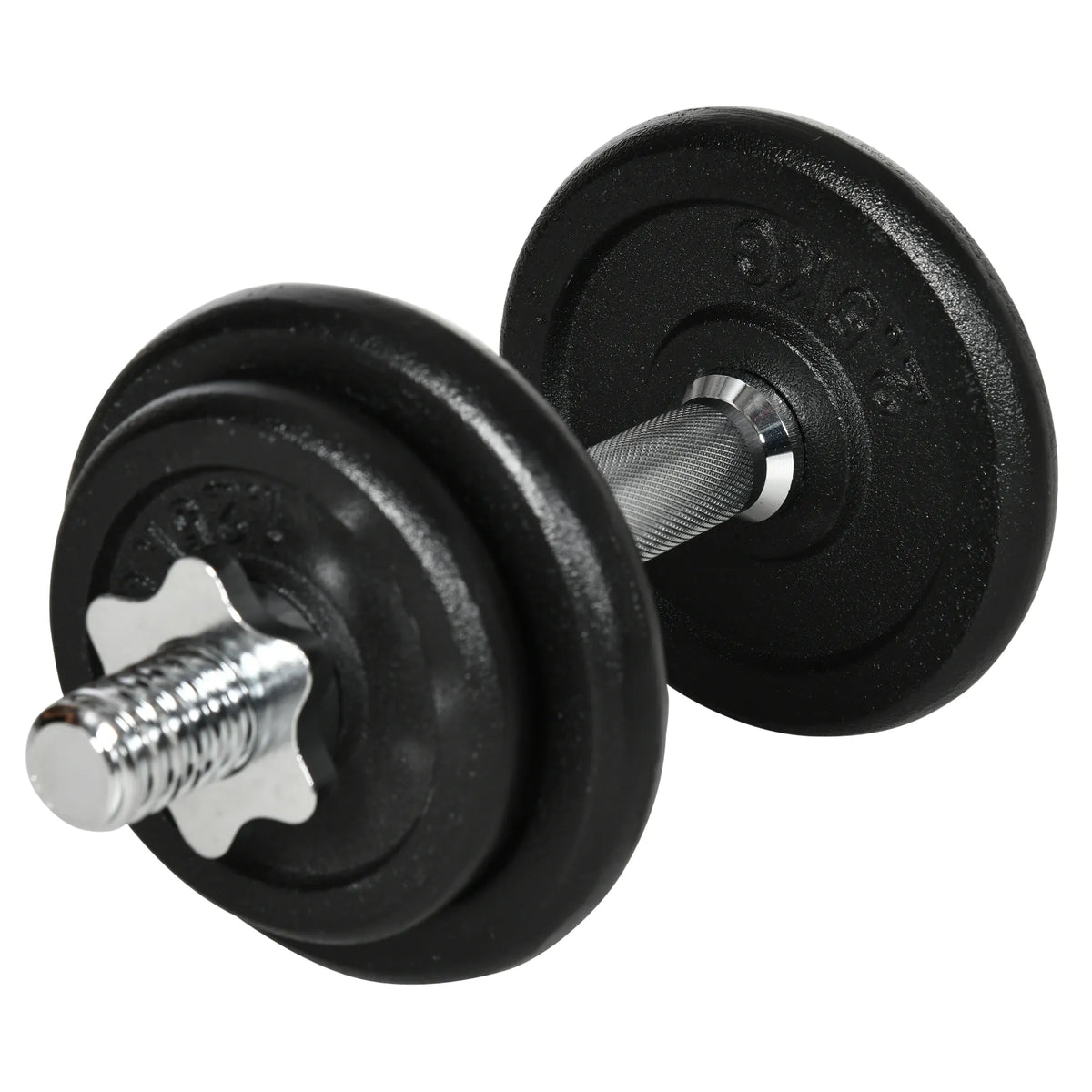 Hantelių ir štangos komplektas 2-in-1, 20 kg, juodas