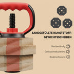 Hantelių komplektas reguliuojamų svorių 6-in-1, 20 kg, raudonas