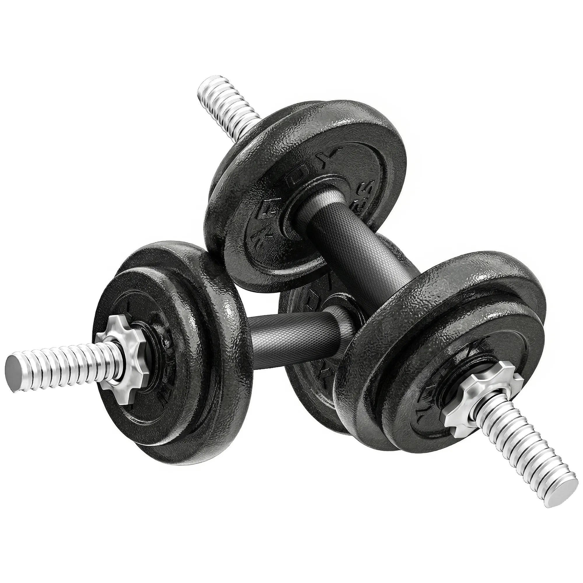 Hantelių rinkinys 2-in-1 reguliuojamas iki 20 kg, pilkas
