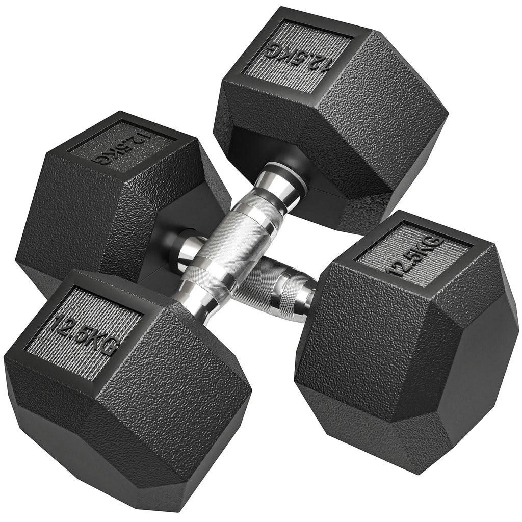 Hantelių rinkinys 2 x 12,5 kg, juodi
