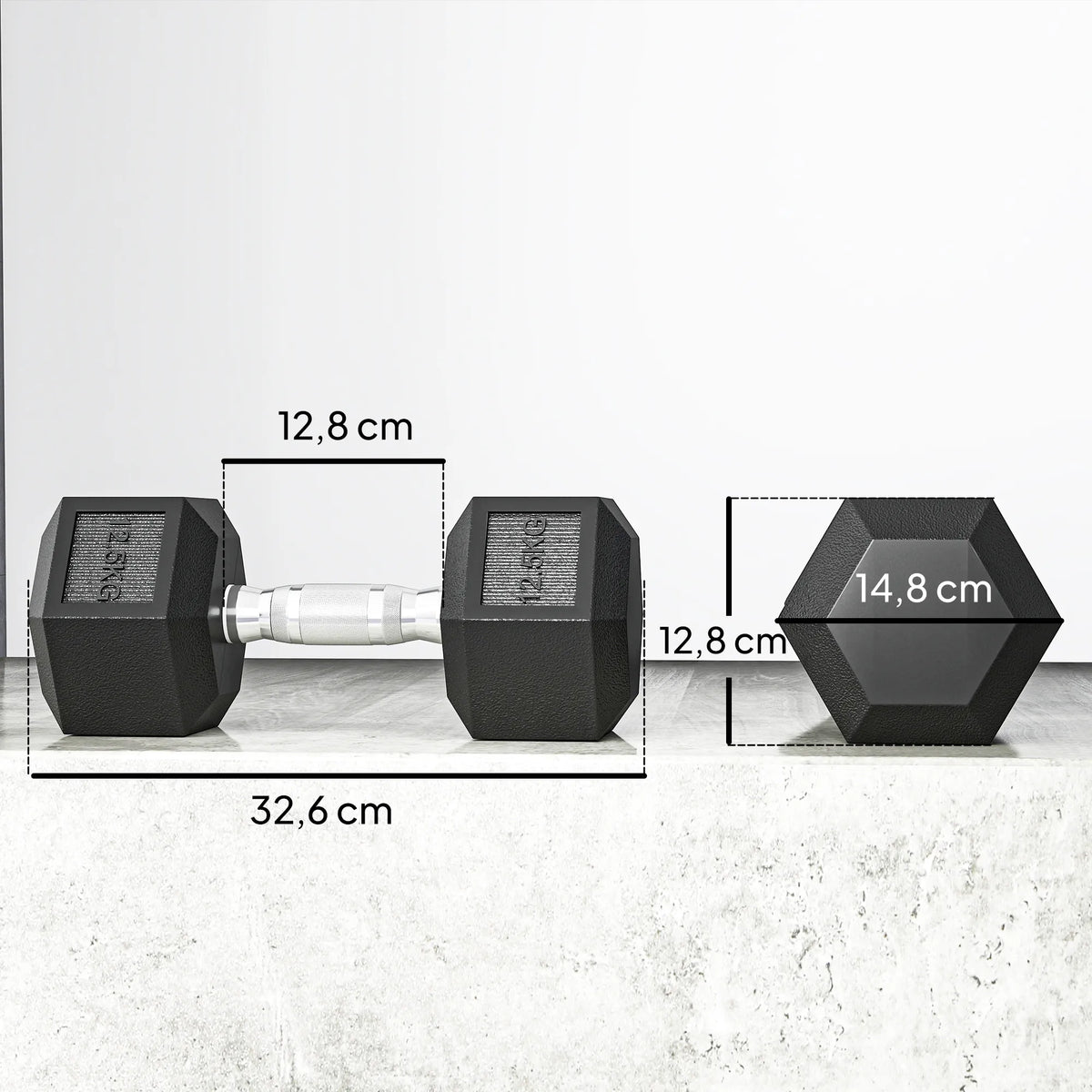Hantelių rinkinys 2 x 12,5 kg, juodi