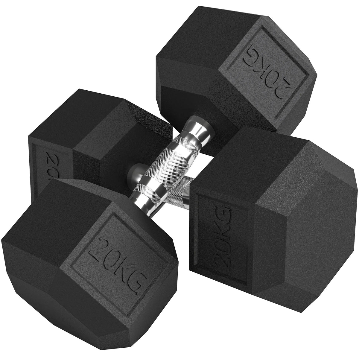 Hantelių rinkinys, 2 x 20 kg, juodi