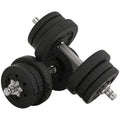 Hantelių rinkinys 25 kg su svoriais, juodas