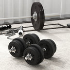 Hantelių rinkinys 25 kg su svoriais, juodas