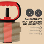 Hantelių rinkinys 4-in-1 komplektas su štanga ir svareliais, 15 kg, raudonas