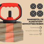 Hantelių rinkinys 6-in-1, reguliuojamas, 30 kg, raudonas