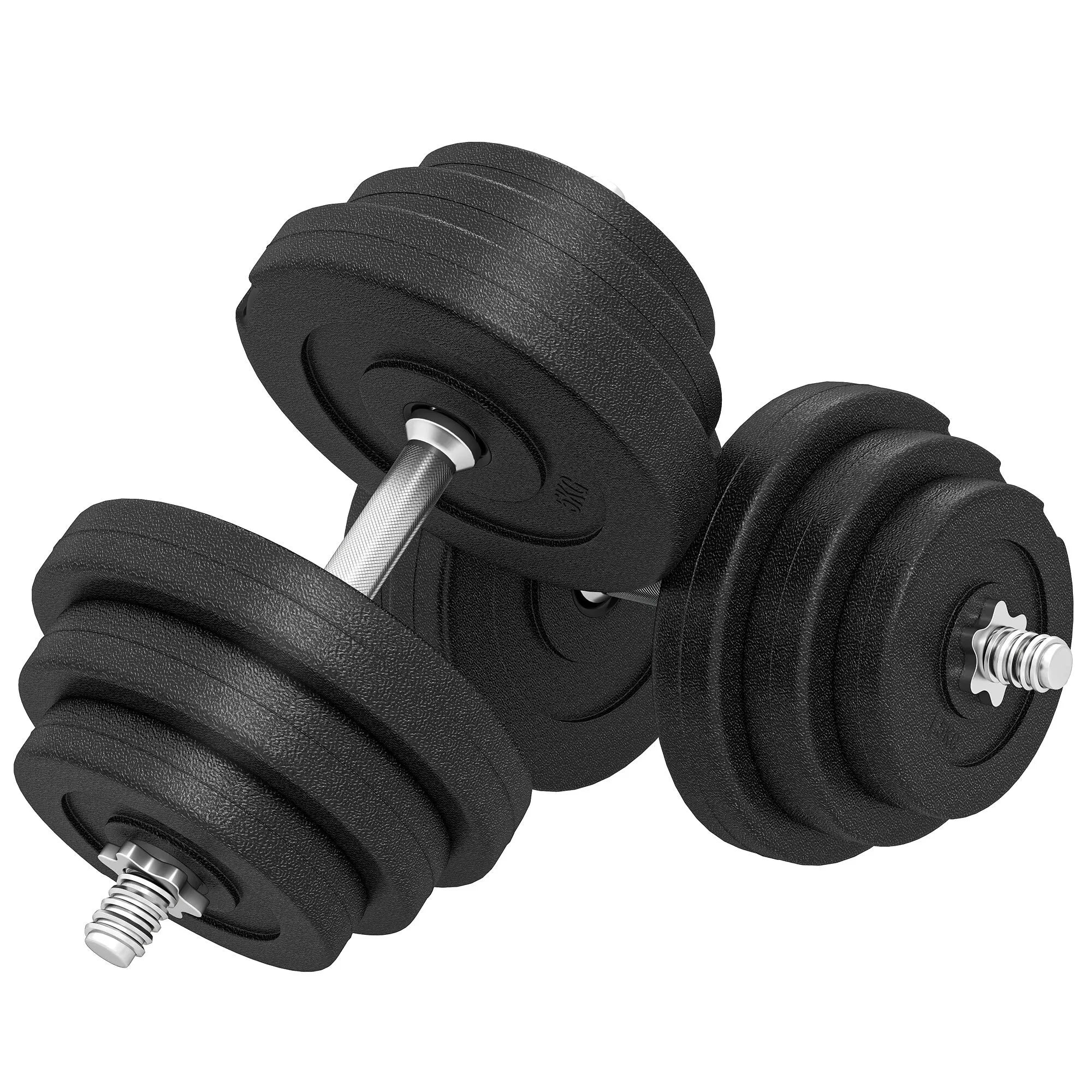 Hantelių rinkinys reguliuojamas 40 kg, juodas