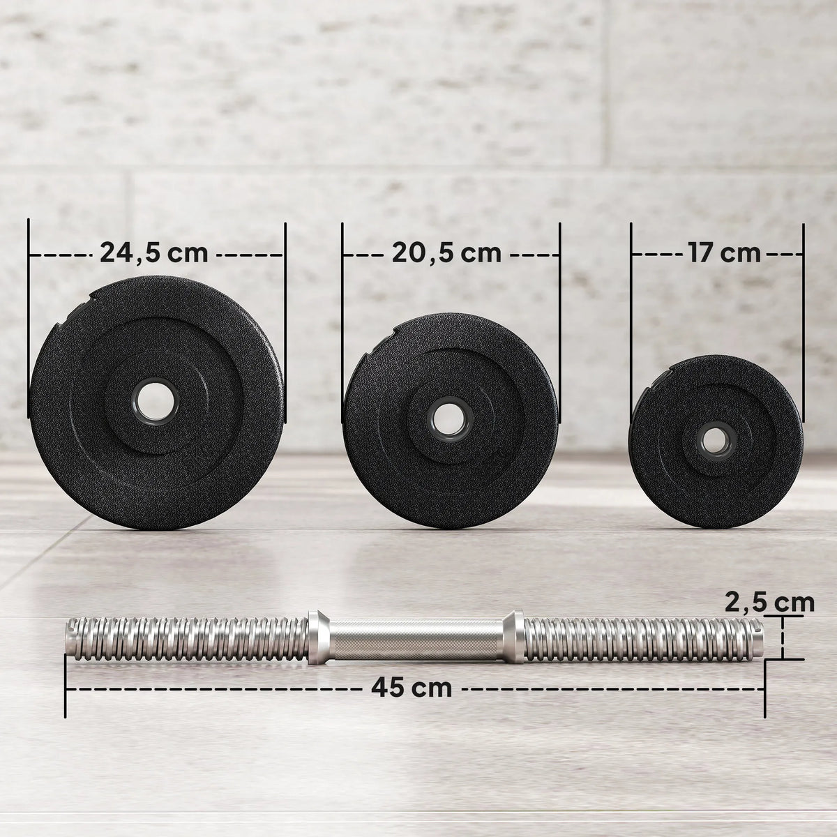 Hantelių rinkinys reguliuojamas 40 kg, juodas