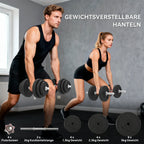 Hantelių rinkinys reguliuojamas 40 kg, juodas