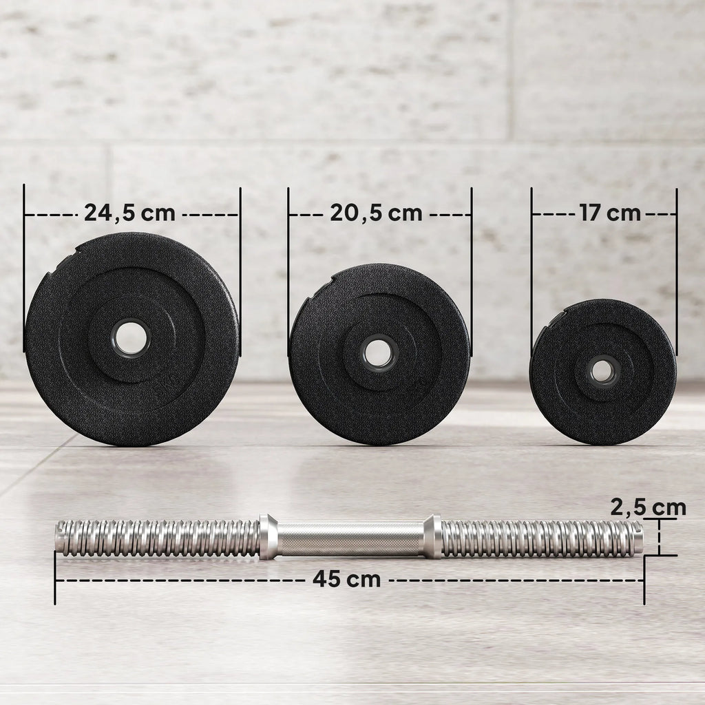Hantelių rinkinys reguliuojamas 40 kg, juodas