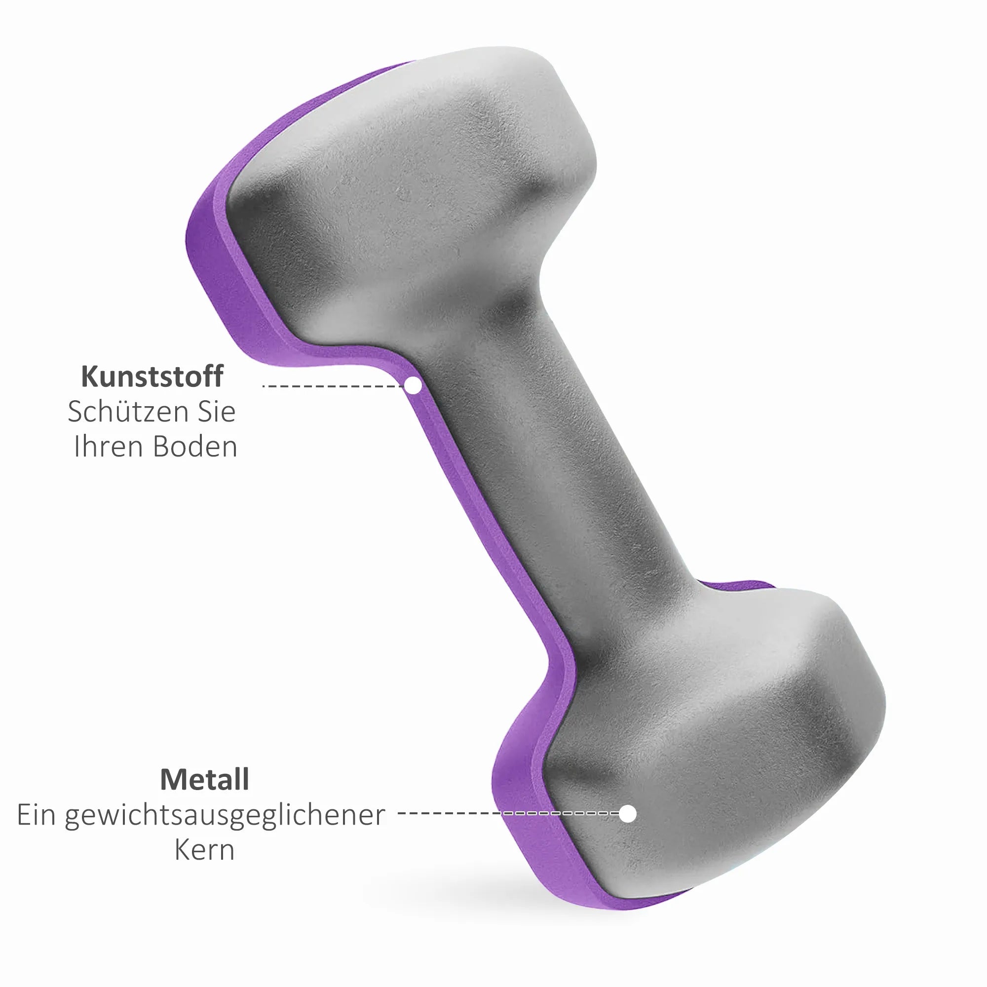Hantelių rinkinys su stovu, 14 kg, rožinė, šviesiai mėlyna ir violetinė