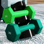 Hantelių rinkinys su stovu 6 vnt. metalo plastiko 1-3 kg