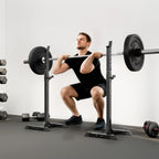 Hantelių stovai, 2 vnt., iki 150 kg, reguliuojamo aukščio, 52 × 48 × 160 cm
