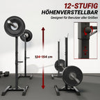 Hantelių stovai, 2 vnt., iki 150 kg, reguliuojamo aukščio, 52 × 48 × 160 cm