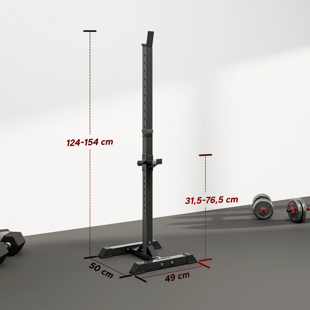 Hantelių stovai, 2 vnt., iki 150 kg, reguliuojamo aukščio, 52 × 48 × 160 cm