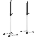 Hantelių stovas 2 vnt., iki 150 kg, reguliuojamas, baltas/juodas