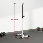 Hantelių stovas 2 vnt., iki 150 kg, reguliuojamas, baltas/juodas