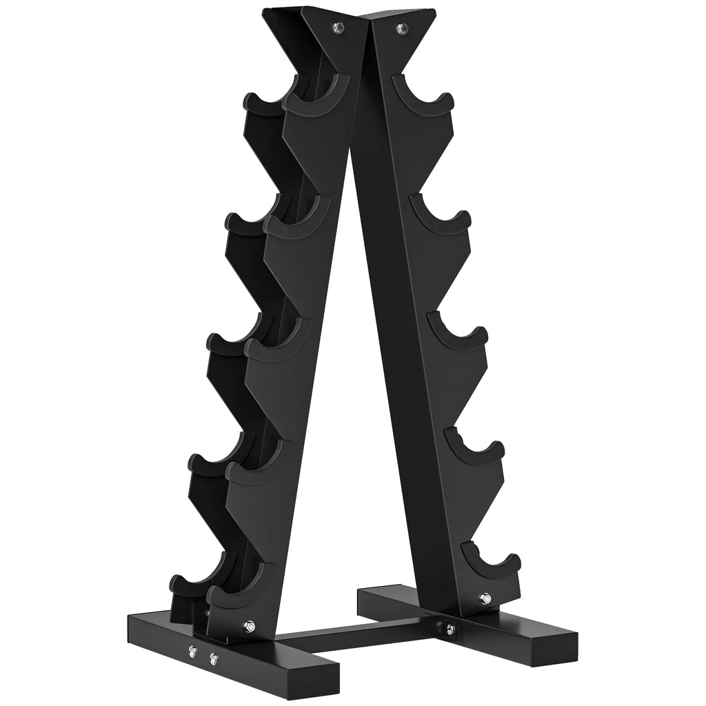 Hantelių stovas 5 poroms, 100 kg, juodas