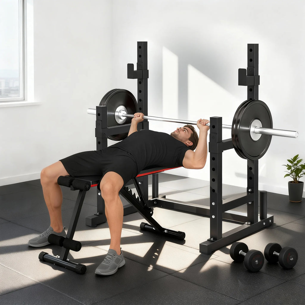 Hantelių stovas dviejų lygių plieninis iki 300 kg juodas