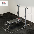 Hantelių suoliukas reguliuojamas, sulankstomas, iki 150 kg, pilkas