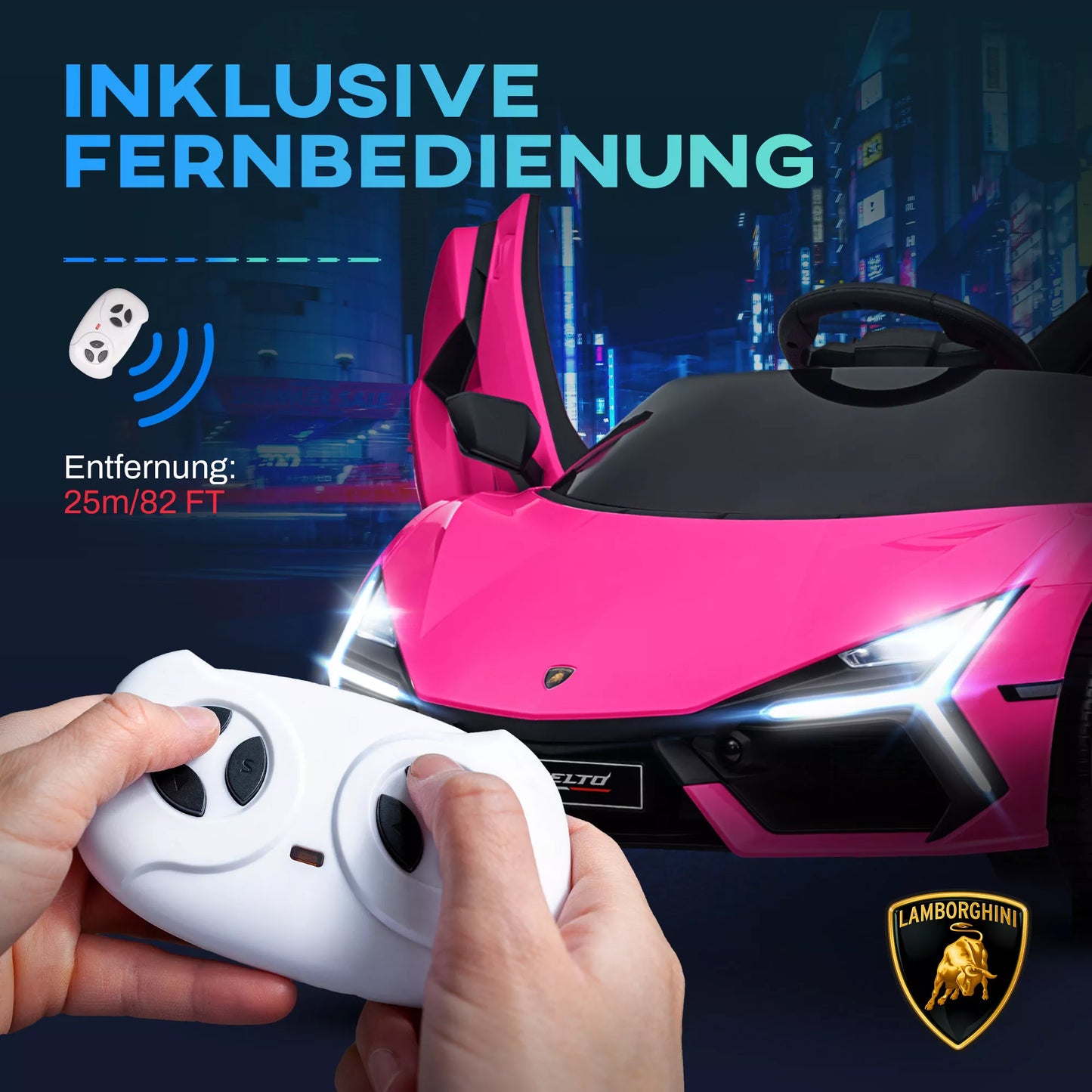 Elektrinis automobilis vaikams nuo 3-5 metų, švelnus važiavimas, valdomas nuotoliniu būdu, su garsiniu signalu, plastikas ir metalas, rožinis